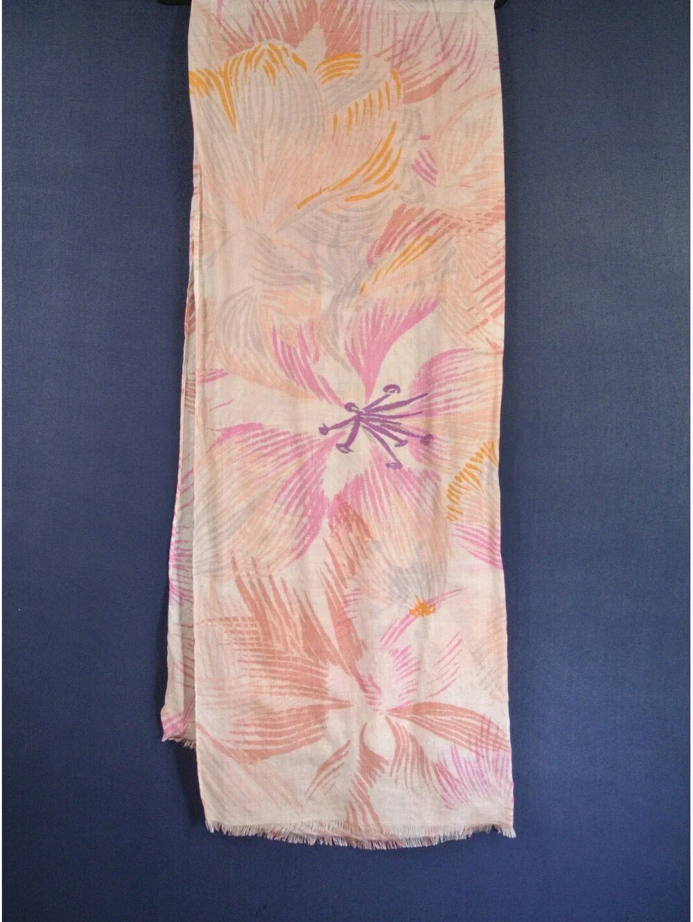 NEW, Nordstrom Floral Silk Fringe Scarf in Pink One Size #SC100